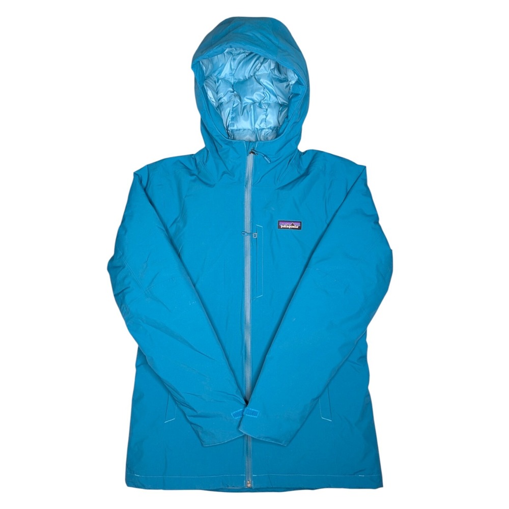 Patagonia Women's Windsweep Down Hoody Jacket Worn Wear Size Small Teal Blue